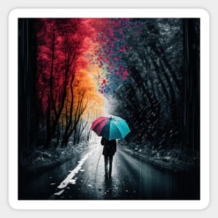 Living Life in Colour Walking in the Rain Sticker